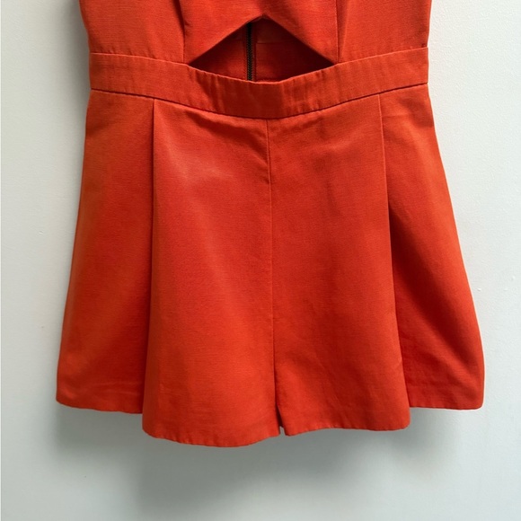 TOPSHOP Women's Orange Sleeveless Cut Out Shorts Jumpsuit - Size 6 - Picture 9 of 10